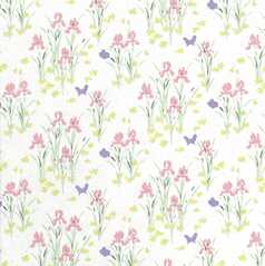 Dollhouse Miniature Wallpaper, Mini Iris, Pink